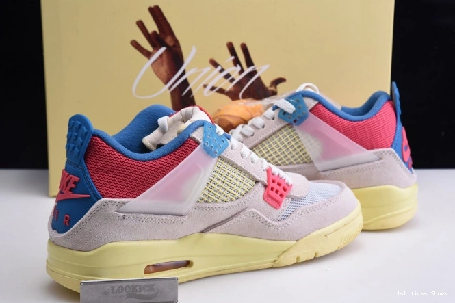1st Kicks DC9533-800 Union Ice Guava Retro Jordan Air 4 0729